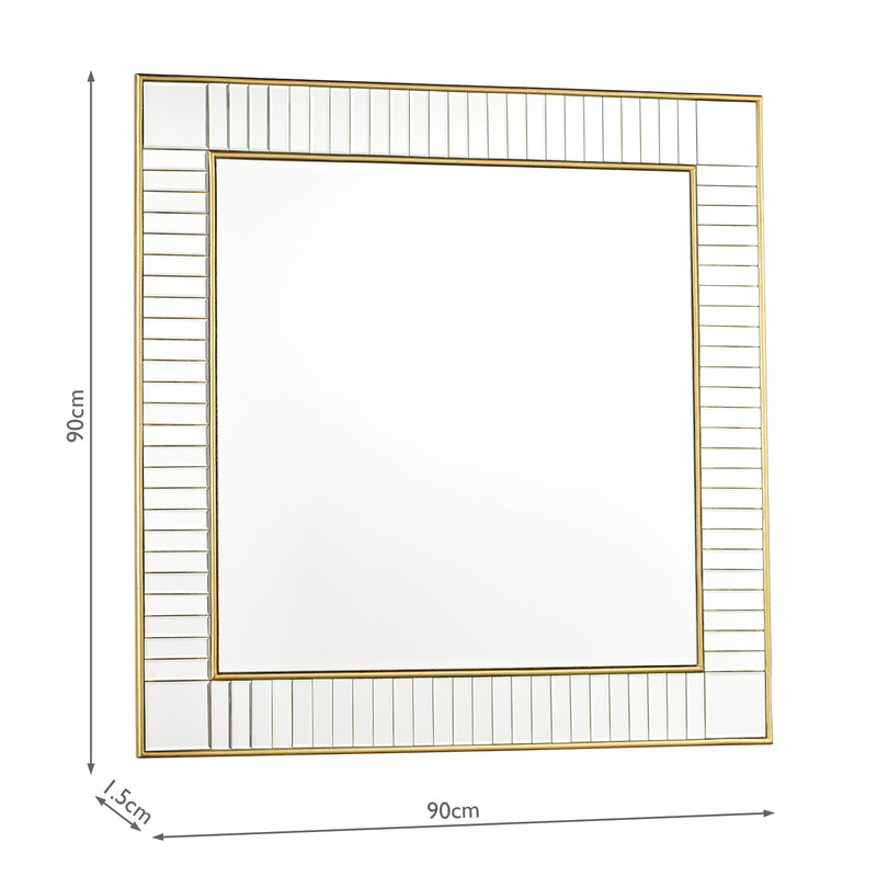 Laura Ashley Clemence Square Mirror Gold Leaf 90cm • LA3756124-Q