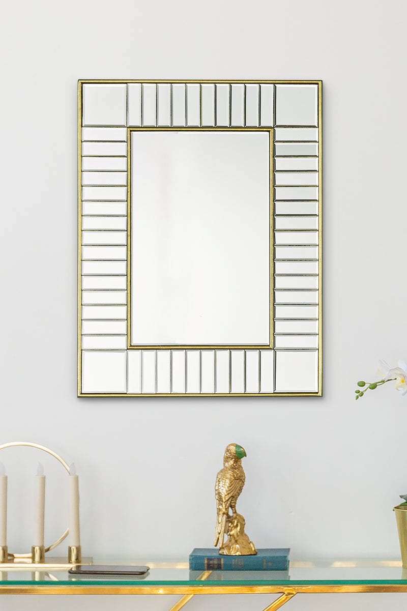 Laura Ashley Clemence Small Rectangle Mirror Gold Leaf 60 x 45cm • LA3756125-Q