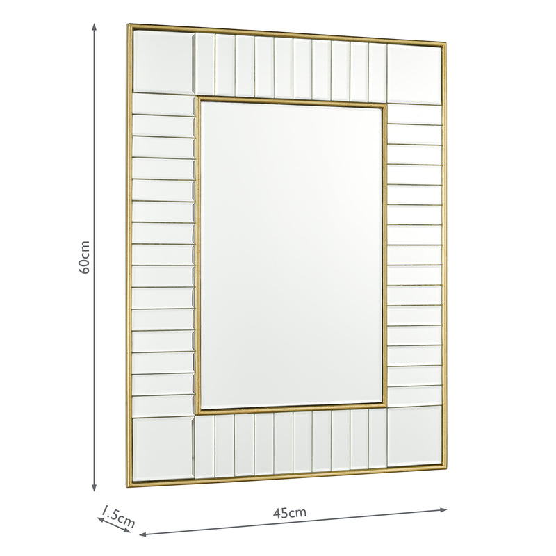 Laura Ashley Clemence Small Rectangle Mirror Gold Leaf 60 x 45cm • LA3756125-Q