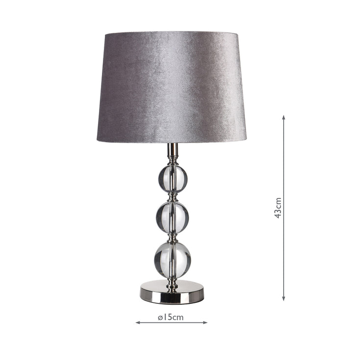 Laura Ashley Selby Grande Large Table Lamp Polished Nickel & Glass Ball Base Only • LA3756141-Q