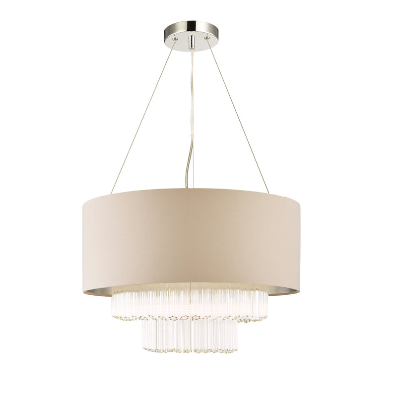 Laura Ashley Genevieve 5lt Pendant Grey Shade Glass • LA3756145-Q