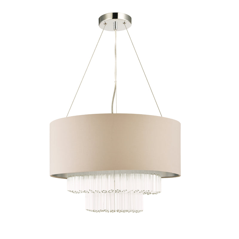 Laura Ashley Genevieve 5lt Pendant Grey Shade Glass • LA3756145-Q