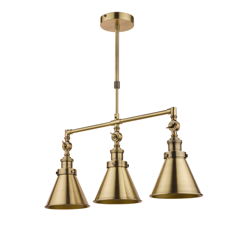 Laura Ashley Rufus 3lt Bar Pendant Antique Brass • LA3756149-Q