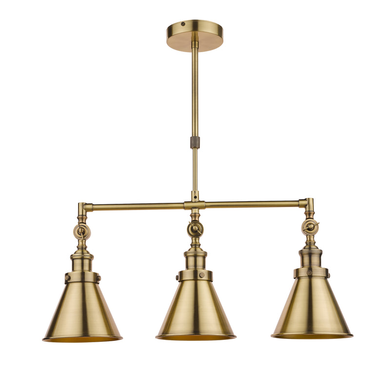 Laura Ashley Rufus 3lt Bar Pendant Antique Brass • LA3756149-Q
