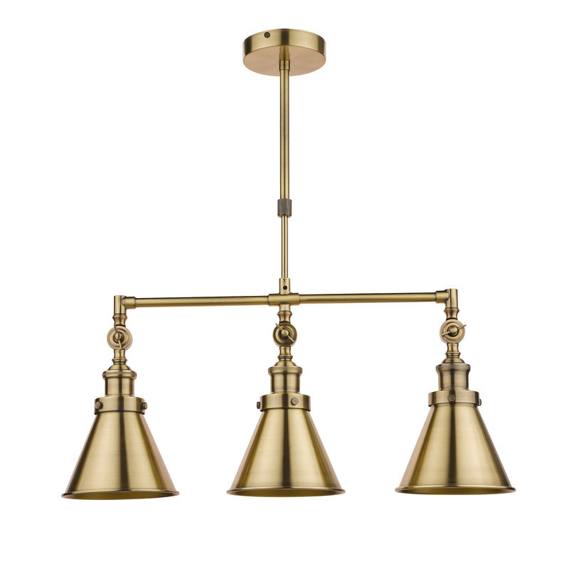 Laura Ashley Rufus 3lt Bar Pendant Antique Brass • LA3756149-Q