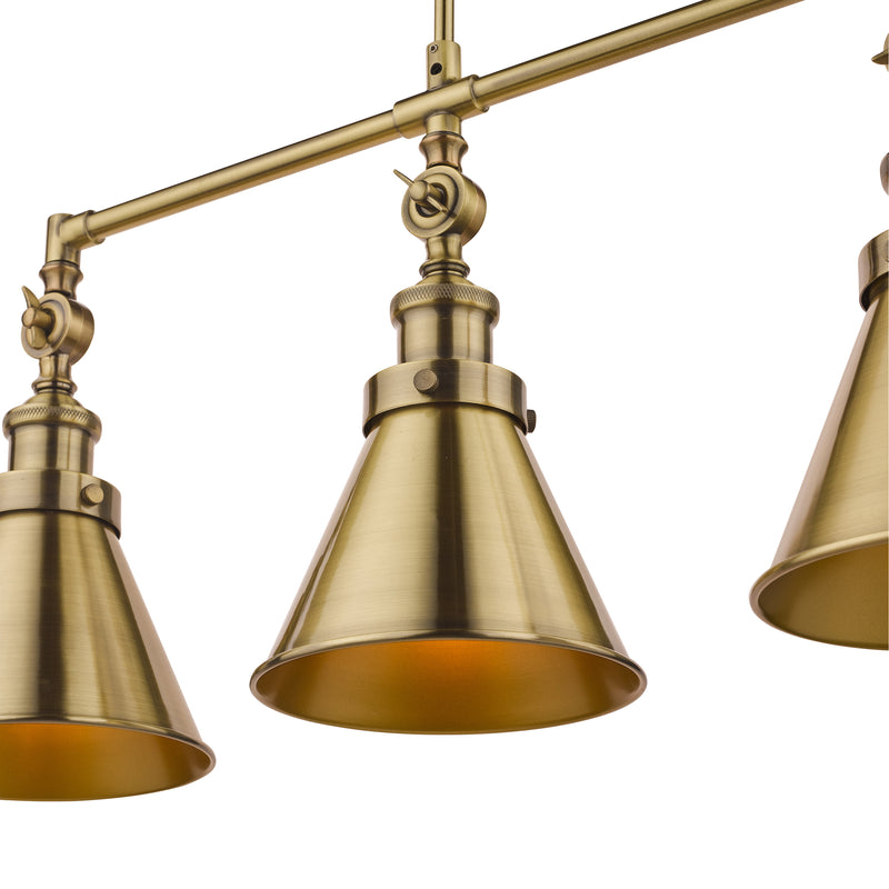 Laura Ashley Rufus 3lt Bar Pendant Antique Brass • LA3756149-Q