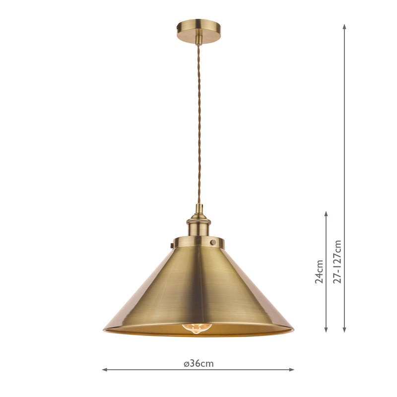 Laura Ashley Rufus Pendant Antique Brass • LA3756151-Q