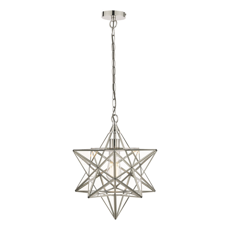 Laura Ashley Large Star Pendant Silver Glass • LA3756152-Q