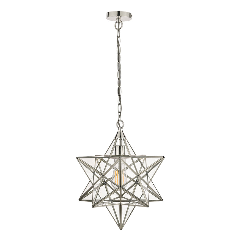 Laura Ashley Large Star Pendant Silver Glass • LA3756152-Q