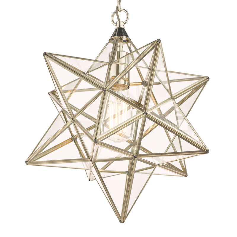 Laura Ashley Large Star Pendant Silver Glass • LA3756152-Q