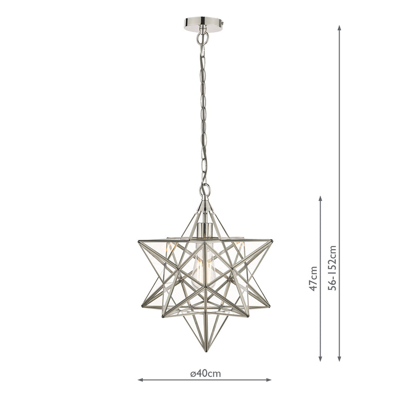 Laura Ashley Large Star Pendant Silver Glass • LA3756152-Q