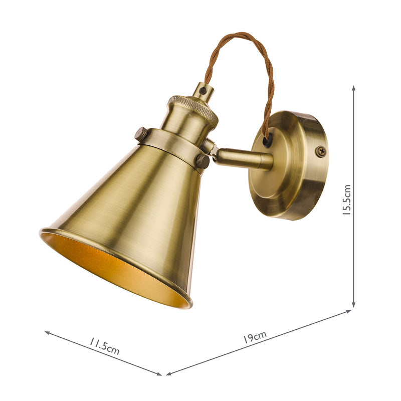 Laura Ashley Rufus Single Spotlight Antique Brass • LA3756155-Q