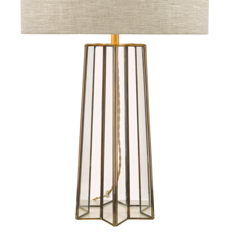 Laura Ashley Star Table Lamp Antique Brass Glass With Shade • LA3756156-Q