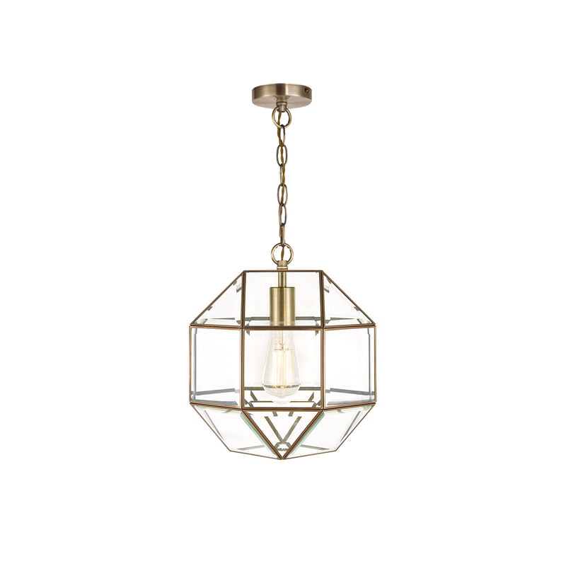 Laura Ashley Blackwell Pendant Antique Brass Glass • LA3756159-Q