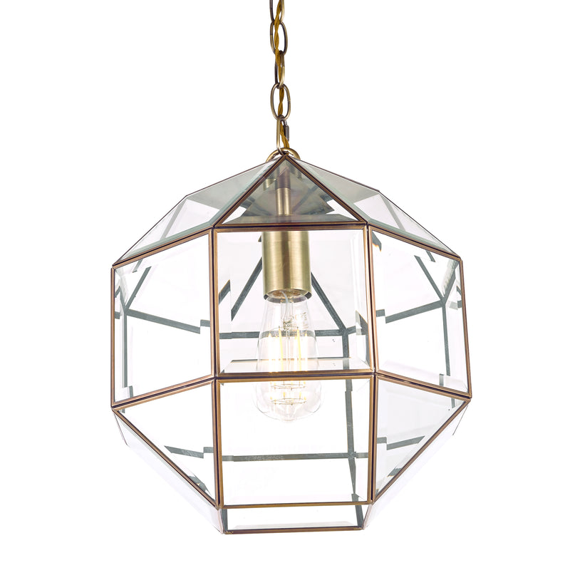 Laura Ashley Blackwell Pendant Antique Brass Glass • LA3756159-Q