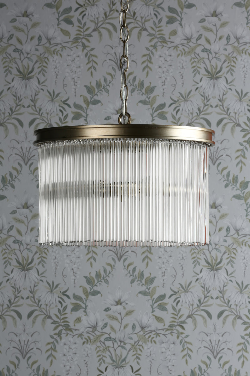 Laura Ashley Manon 3lt Pendant Champagne Clear Glass • LA3756161-Q