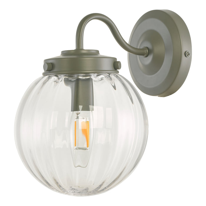 Laura Ashley Georgie Outdoor Wall Light Matt Grey Glass IP44 • LA3756164-Q