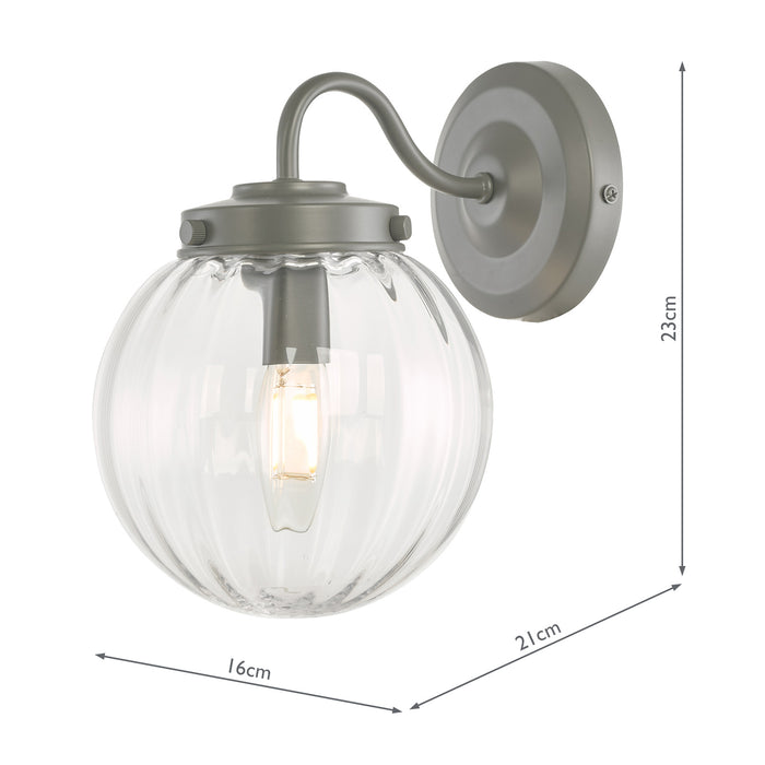 Laura Ashley Georgie Outdoor Wall Light Matt Grey Glass IP44 • LA3756164-Q