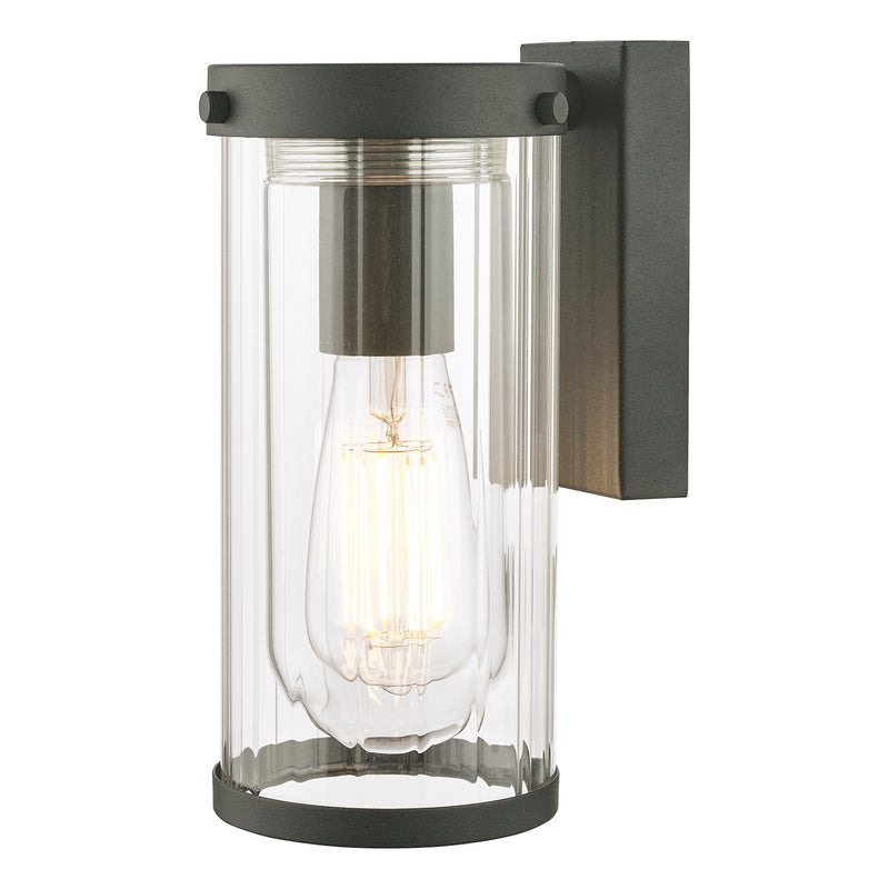 Laura Ashley Arthur Outdoor Wall Light Matt Black Glass IP44 • LA3756165-Q