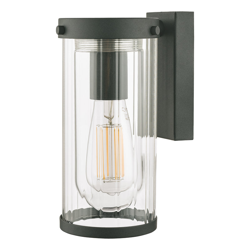 Laura Ashley Arthur Outdoor Wall Light Matt Black Glass IP44 • LA3756165-Q