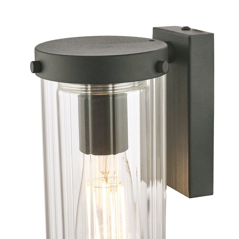 Laura Ashley Arthur Outdoor Wall Light Matt Black Glass IP44 • LA3756165-Q