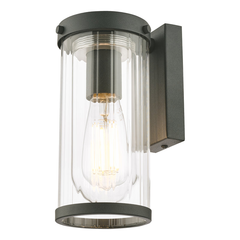 Laura Ashley Arthur Outdoor Wall Light Matt Black Glass IP44 • LA3756165-Q