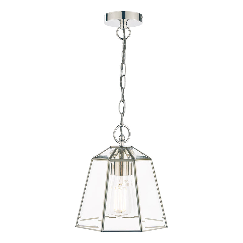 Laura Ashley Clayton Pendant Polished Silver Glass • LA3756166-Q