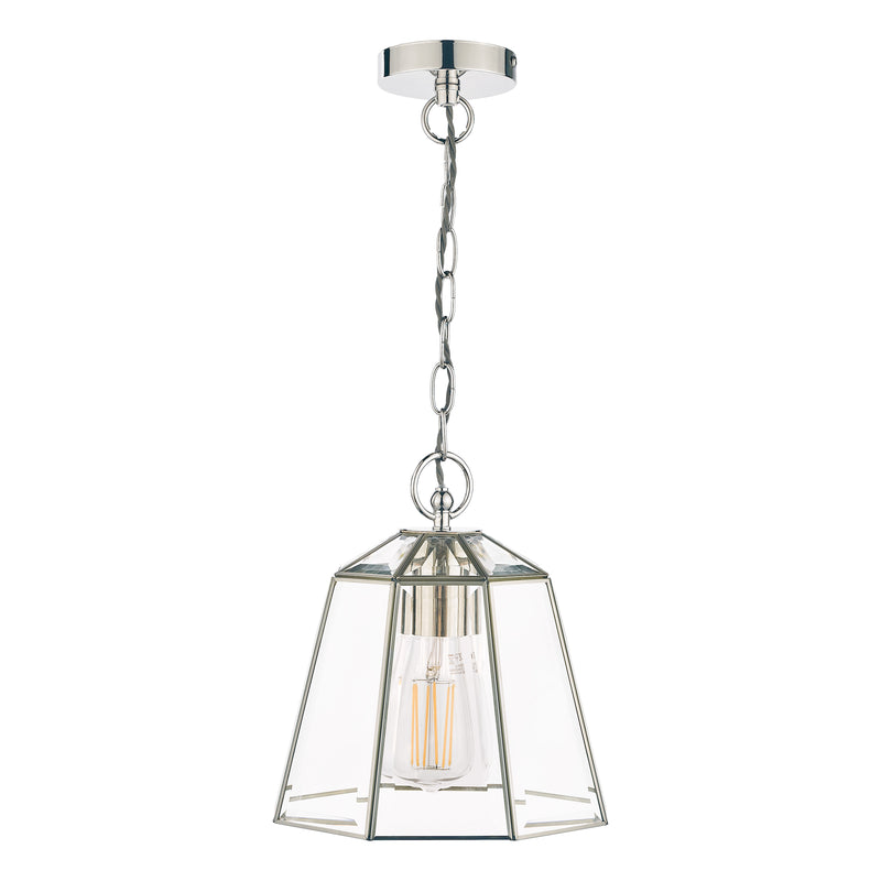 Laura Ashley Clayton Pendant Polished Silver Glass • LA3756166-Q