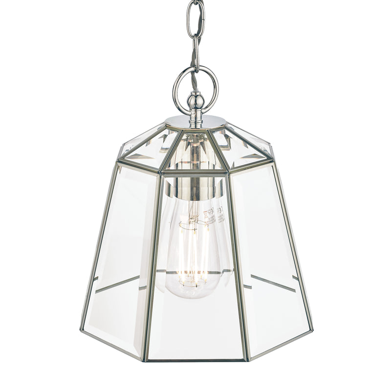 Laura Ashley Clayton Pendant Polished Silver Glass • LA3756166-Q