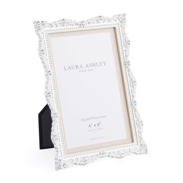 Laura Ashley Sherfield Photo Frame Polished Silver 4x6 Inch • LA3756172-Q