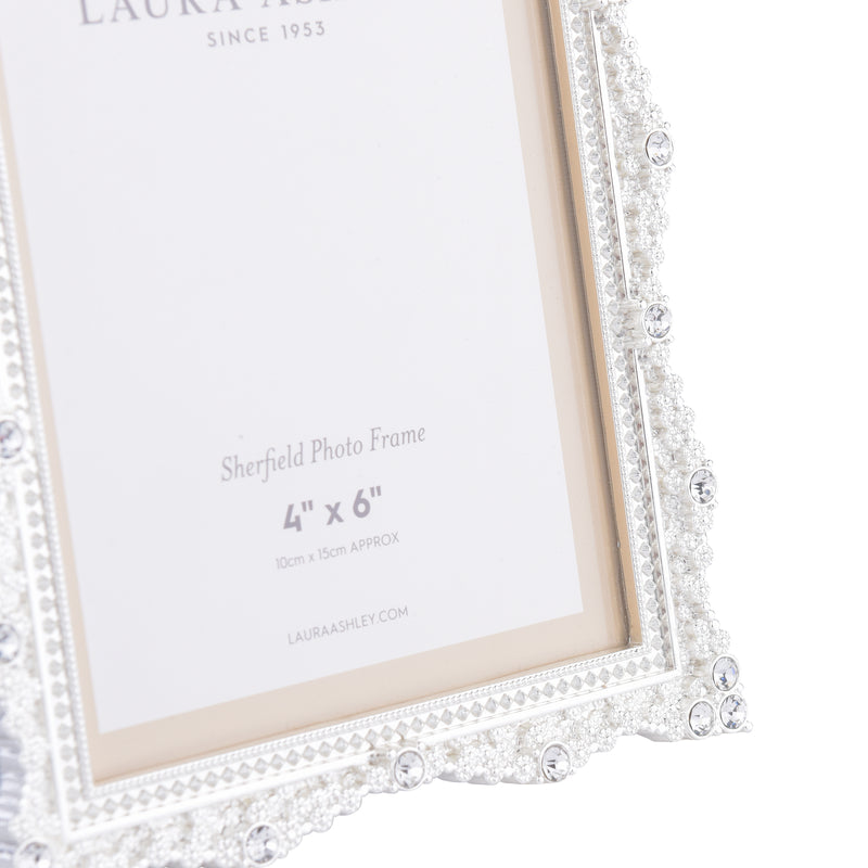 Laura Ashley Sherfield Photo Frame Polished Silver 4x6 Inch • LA3756172-Q