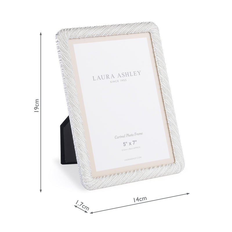 Laura Ashley Cartmel Photo Frame Polished Silver 5x7 inch • LA3756175-Q