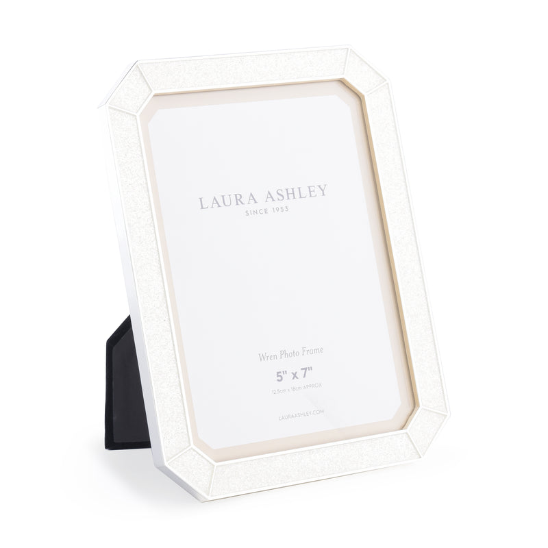 Laura Ashley Wren Photo Frame Polished Silver Glitter 5x7 Inch • LA3756177-Q