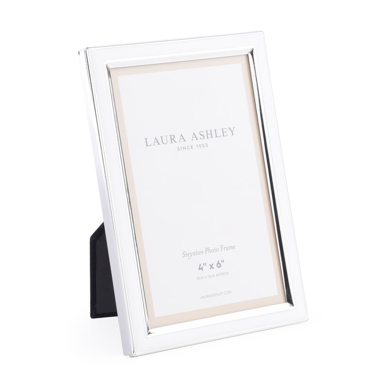 Laura Ashley Steynton Photo Frame Polished Silver 4x6 Inch • LA3756178-Q