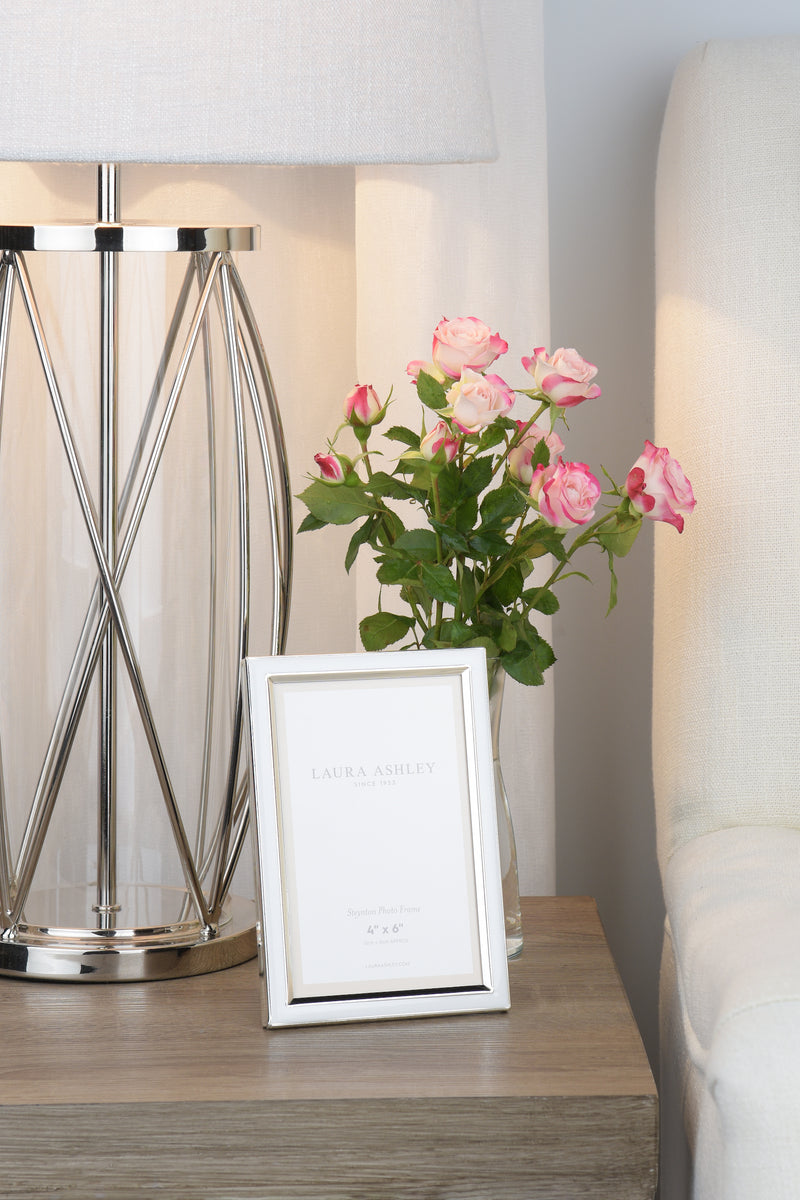 Laura Ashley Steynton Photo Frame Polished Silver 4x6 Inch • LA3756178-Q