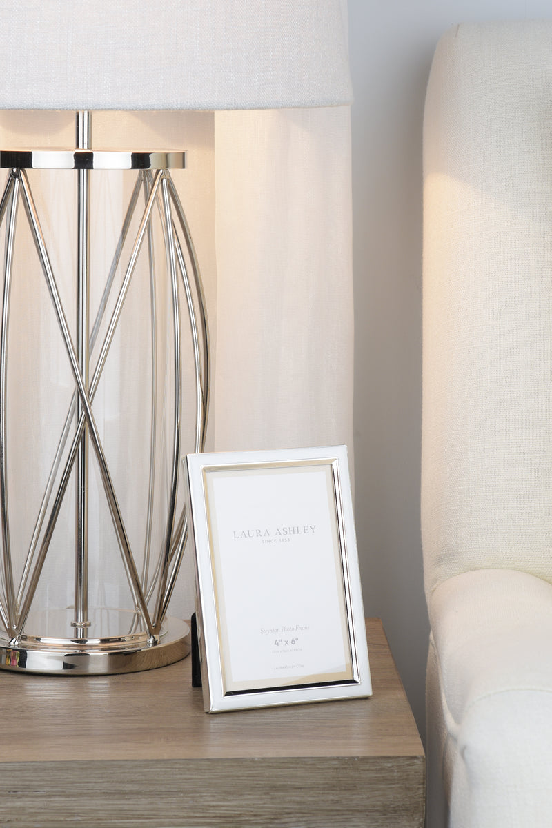 Laura Ashley Steynton Photo Frame Polished Silver 4x6 Inch • LA3756178-Q