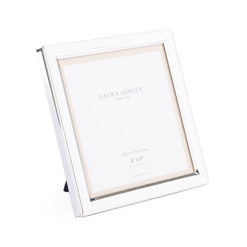 Laura Ashley Steynton Photo Frame Polished Silver 5x5 Inch • LA3756179-Q