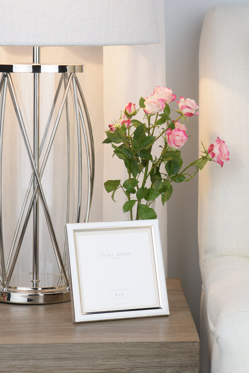 Laura Ashley Steynton Photo Frame Polished Silver 5x5 Inch • LA3756179-Q