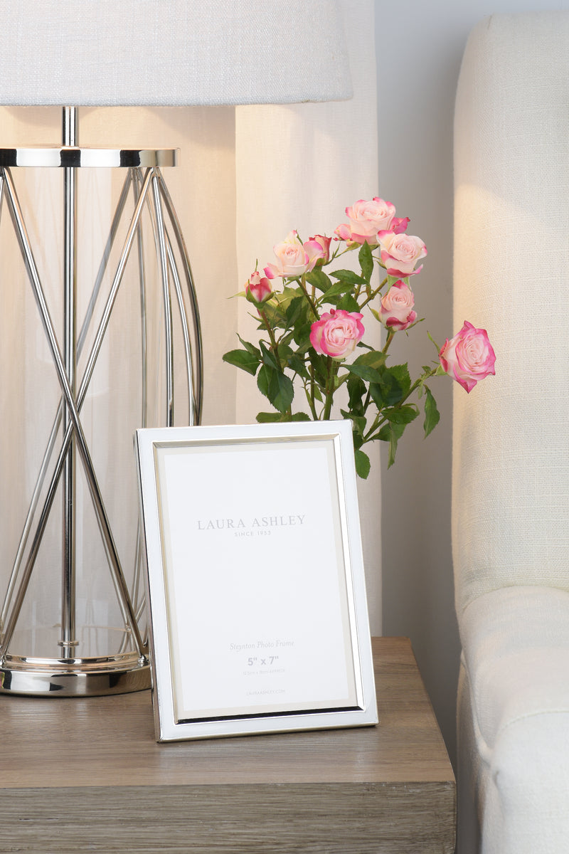 Laura Ashley Steynton Photo Frame Polished Silver 5x7 Inch • LA3756180-Q