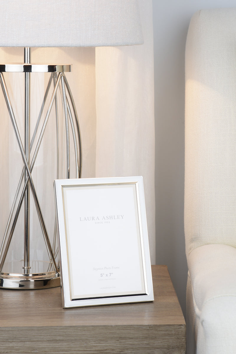 Laura Ashley Steynton Photo Frame Polished Silver 5x7 Inch • LA3756180-Q