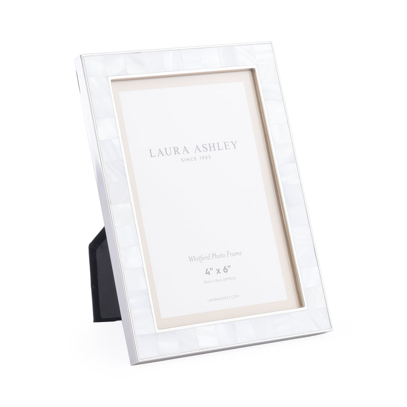 Laura Ashley Whitford Photo Frame Polished Nickel 4x6 Inch • LA3756181-Q