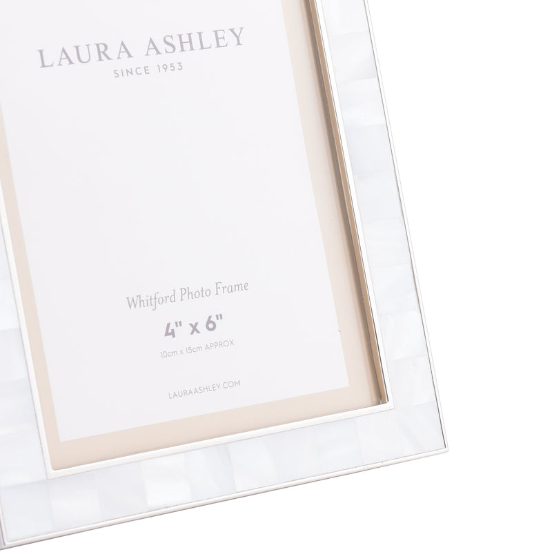 Laura Ashley Whitford Photo Frame Polished Nickel 4x6 Inch • LA3756181-Q