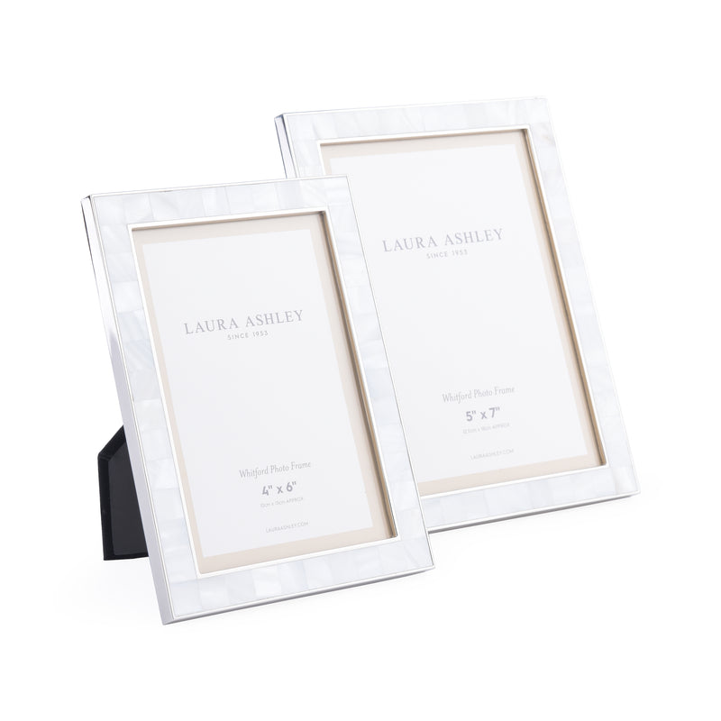 Laura Ashley Whitford Photo Frame Polished Nickel 4x6 Inch • LA3756181-Q