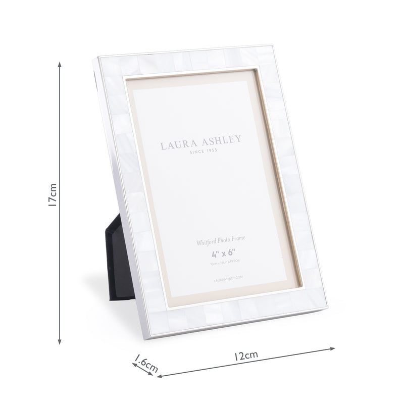 Laura Ashley Whitford Photo Frame Polished Nickel 4x6 Inch • LA3756181-Q