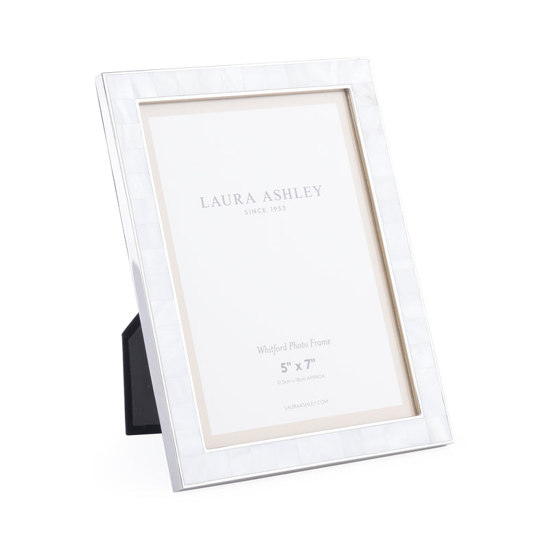 Laura Ashley Whitford Photo Frame Polished Nickel 5x7 Inch • LA3756182-Q