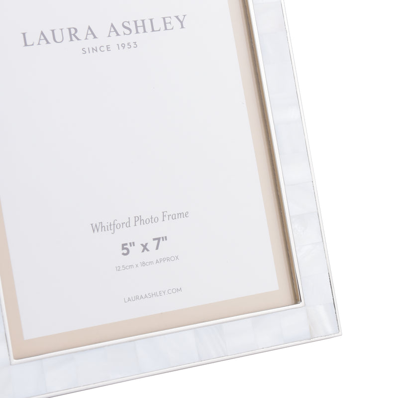 Laura Ashley Whitford Photo Frame Polished Nickel 5x7 Inch • LA3756182-Q
