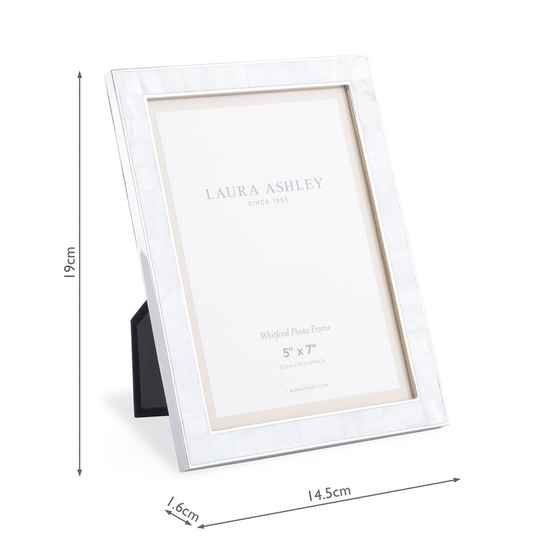 Laura Ashley Whitford Photo Frame Polished Nickel 5x7 Inch • LA3756182-Q