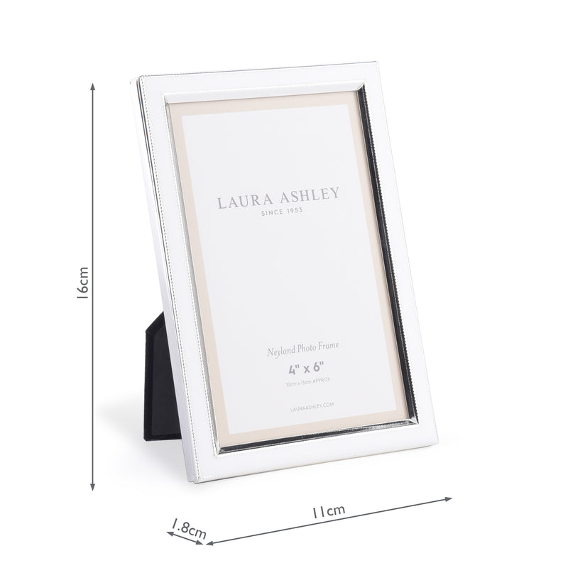 Laura Ashley Neyland Photo Frame Polished Silver 4x6 Inch • LA3756185-Q