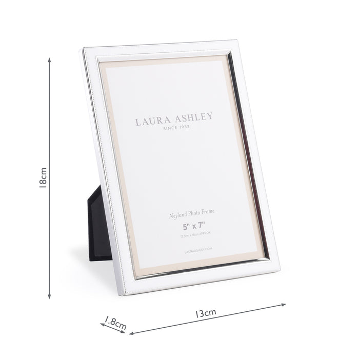 Laura Ashley Neyland Photo Frame Polished Silver 5x7 Inch • LA3756186-Q