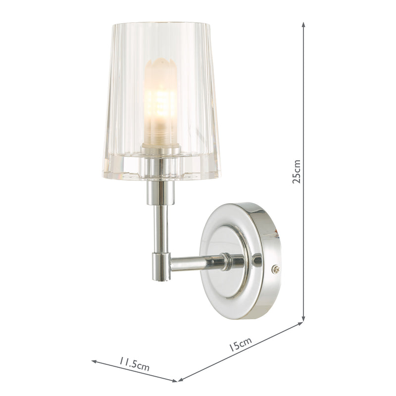Laura Ashley Blake Bathroom Wall Light Crystal Polished Chrome IP44 • LA3756189-Q